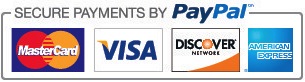 Secure payments by PayPal. Pay with Visa, Mastercard, Discover or American Express.